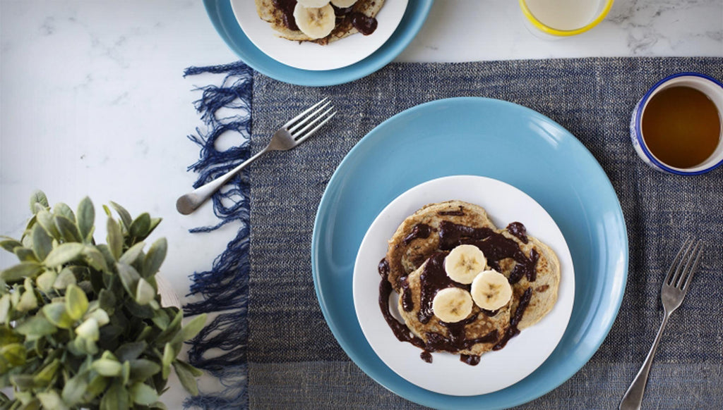 Simple Banana Protein Pancakes With Homemade Hazelnut Chocolate Sauce | Inspired Health