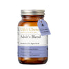 Udo's Choice Adult's Blend Microbiotics in an amber glass bottle with a silver metal cap and a lavender hanging tag that reads 'Everyday Probiotic'.