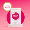 Cleanmarine Period Plan supplement packaging on a pink background