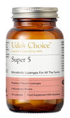 Udo's Choice Super 5 microbeiotic lozenges bottle on a white background