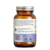 Amber supplement bottle with label on a white background
