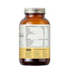 Brown supplement bottle with nutrition label on a white background
